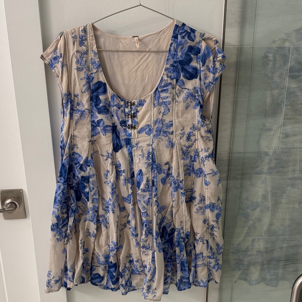 Free People Blue Floral Mini Dress